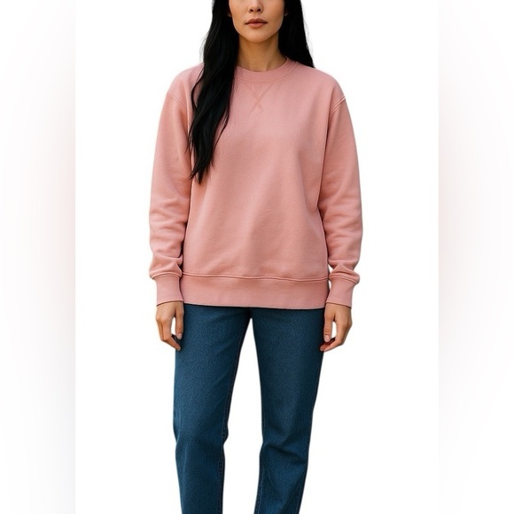 J. Crew Factory Tops - J Crew Pink 100% Cotton Crewneck Sweatshirt Size XL